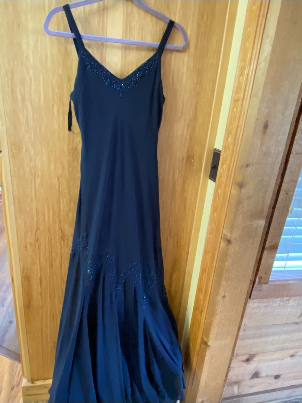 XSCAPE,navy beaded formal Sz 6.  Dress only no jacket.